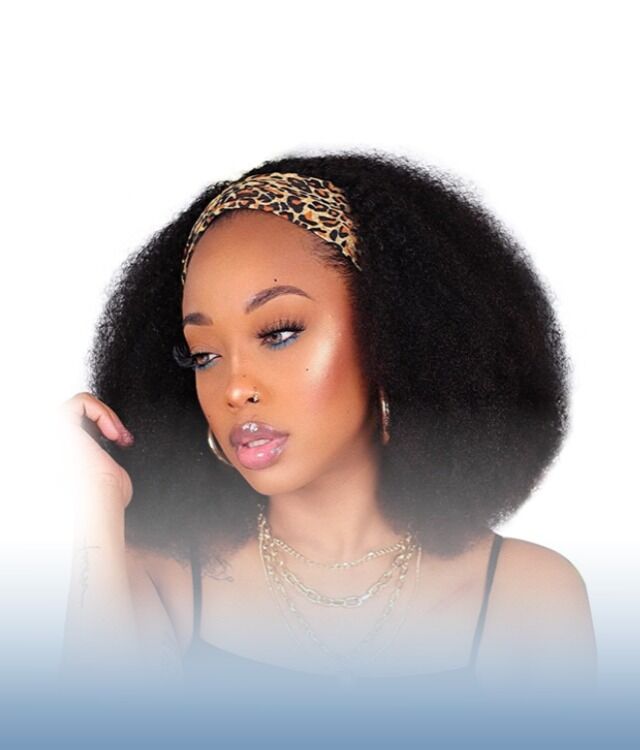 Kinky Curl Headband Wig