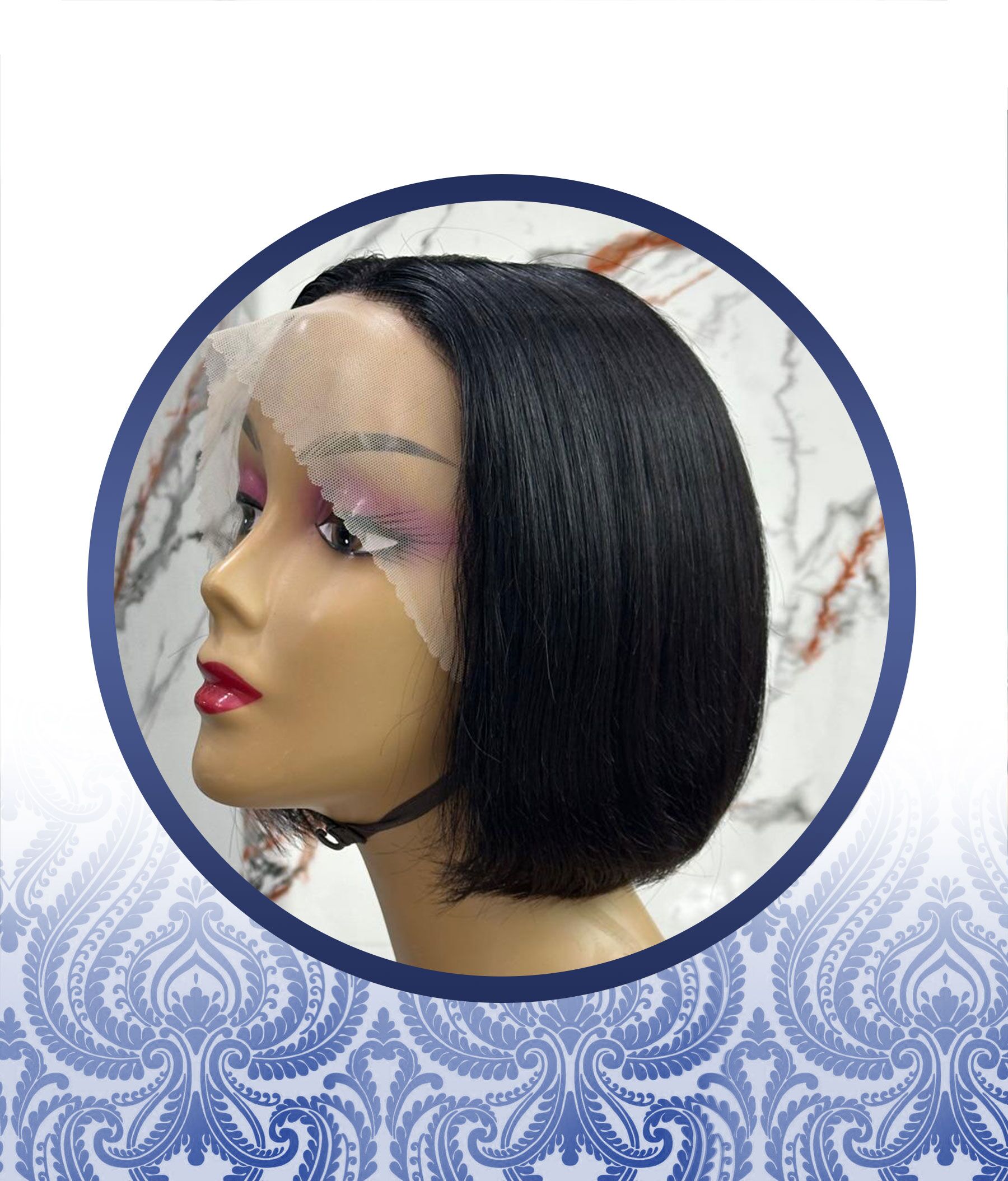 8" Peruvian Glueless 13x1 Lace Frontal Bob