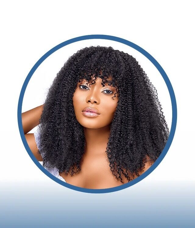 Kinky Curl Fringe Wig - Image 2