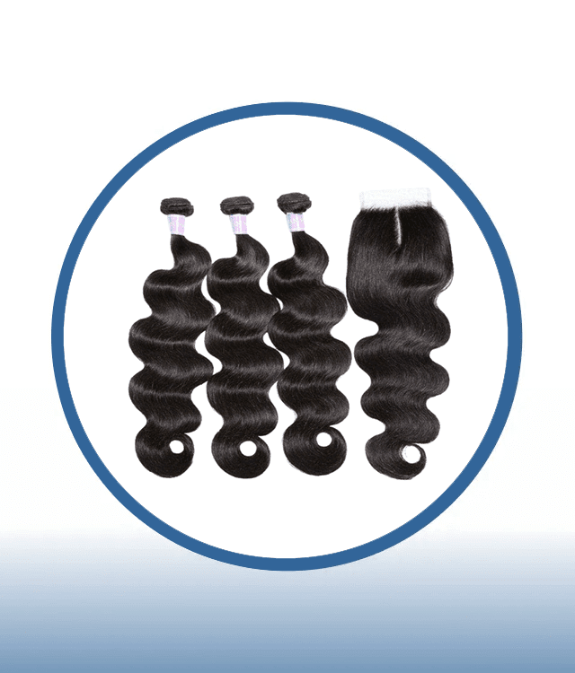 Body Wave 3 Bundle + 3 Part Lace Closure