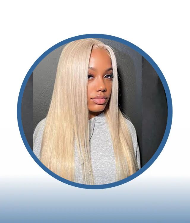 Platinum Blonde Straight Full Lace Frontal Wig