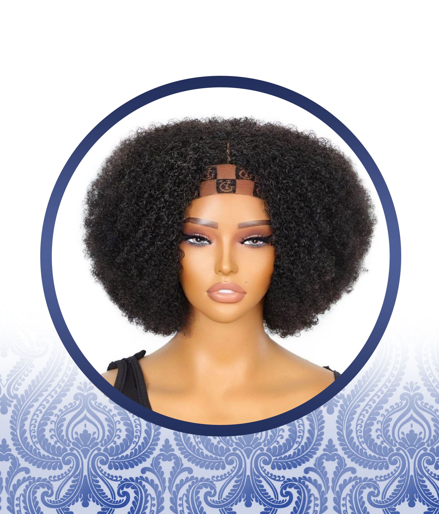 12" Glueless Headband Malaysian Curl Wig - Image 2