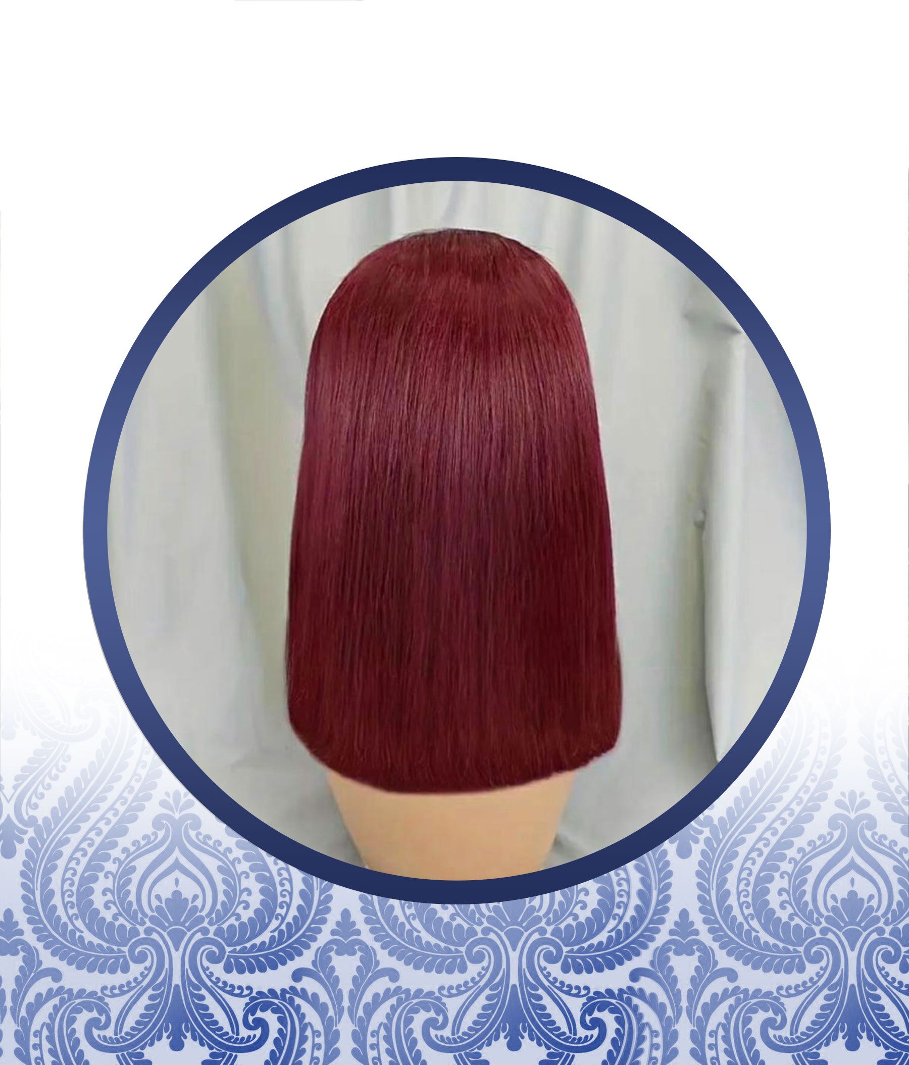 14" Rose Red Full Frontal Wig - Image 2