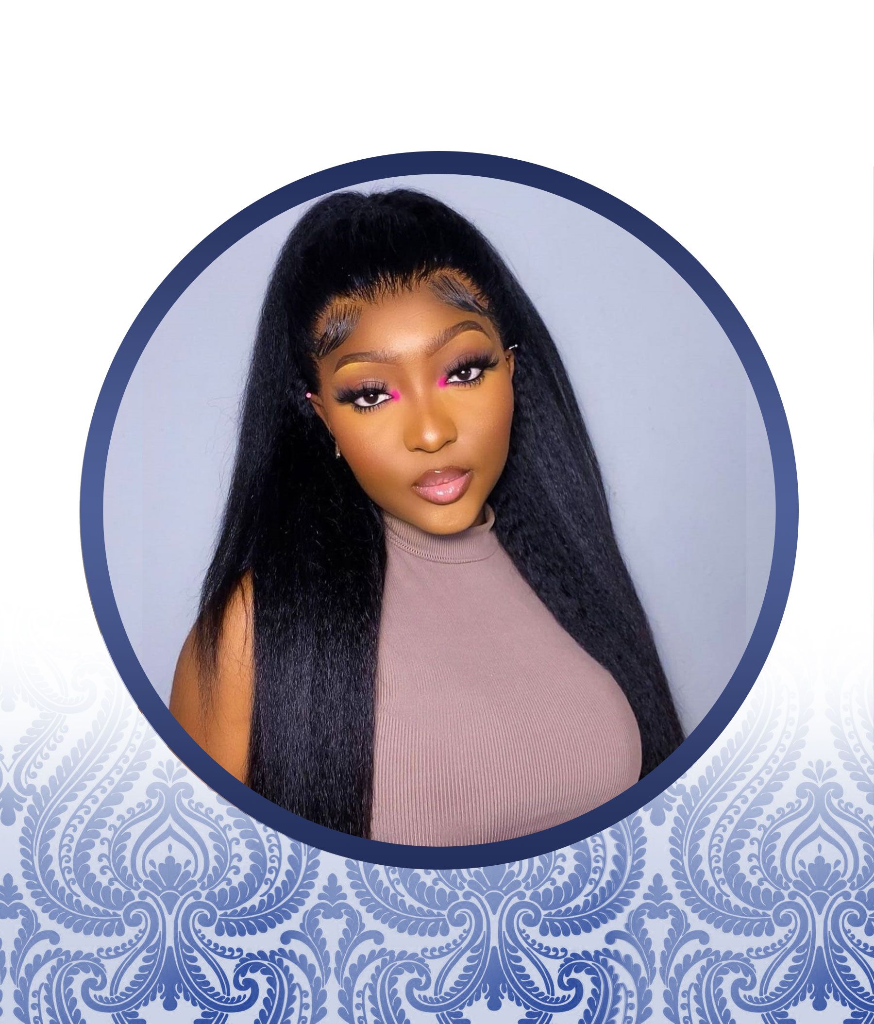 24" Lace Frontal Kinky Straight Pre-pluck Fully Customized Wig