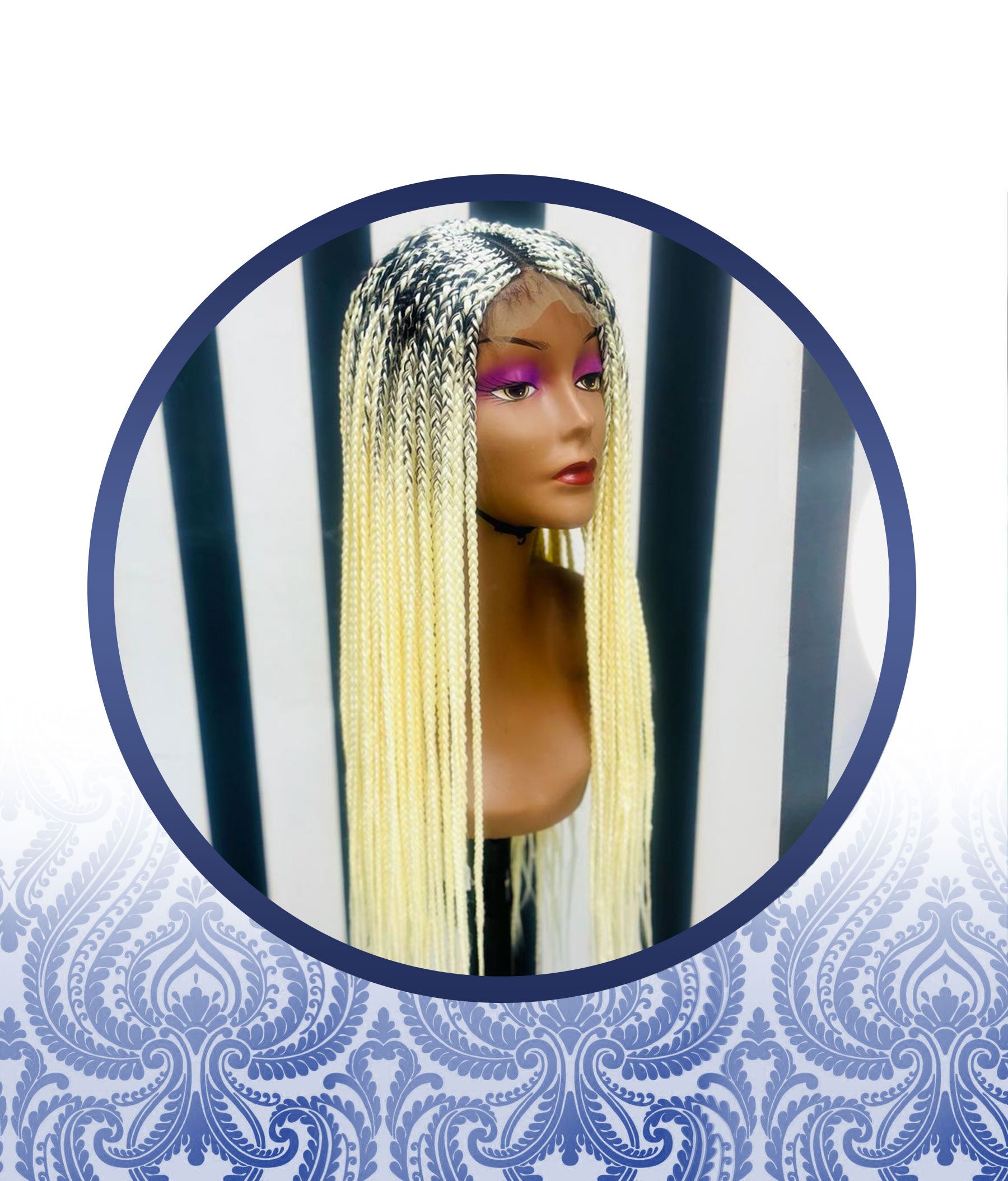 Platinum Blonde 4x4 Braided Wig