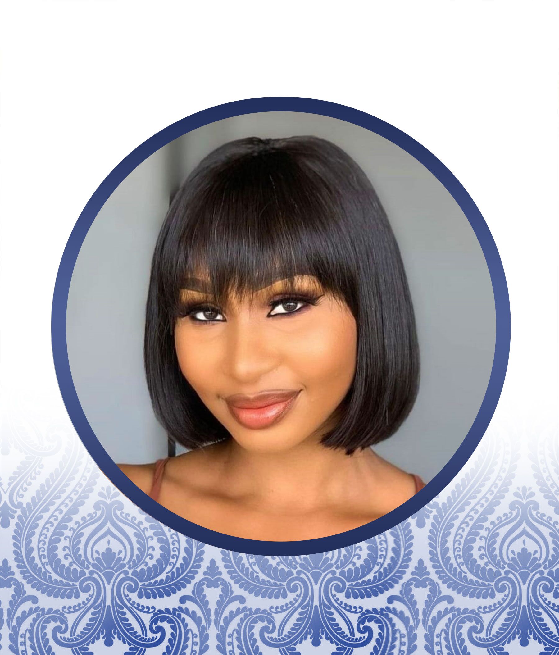 Chinese Bob With a Removeable Fringe Clip/Bang Wig