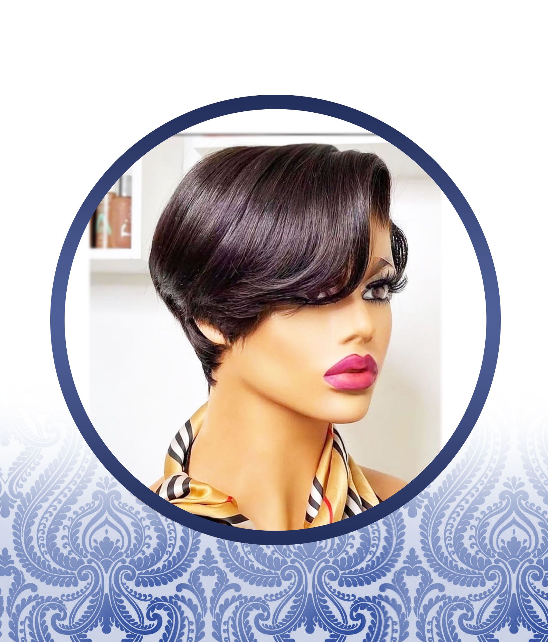 Glueless Lace Frontal Straight Pixie Cut - Image 2