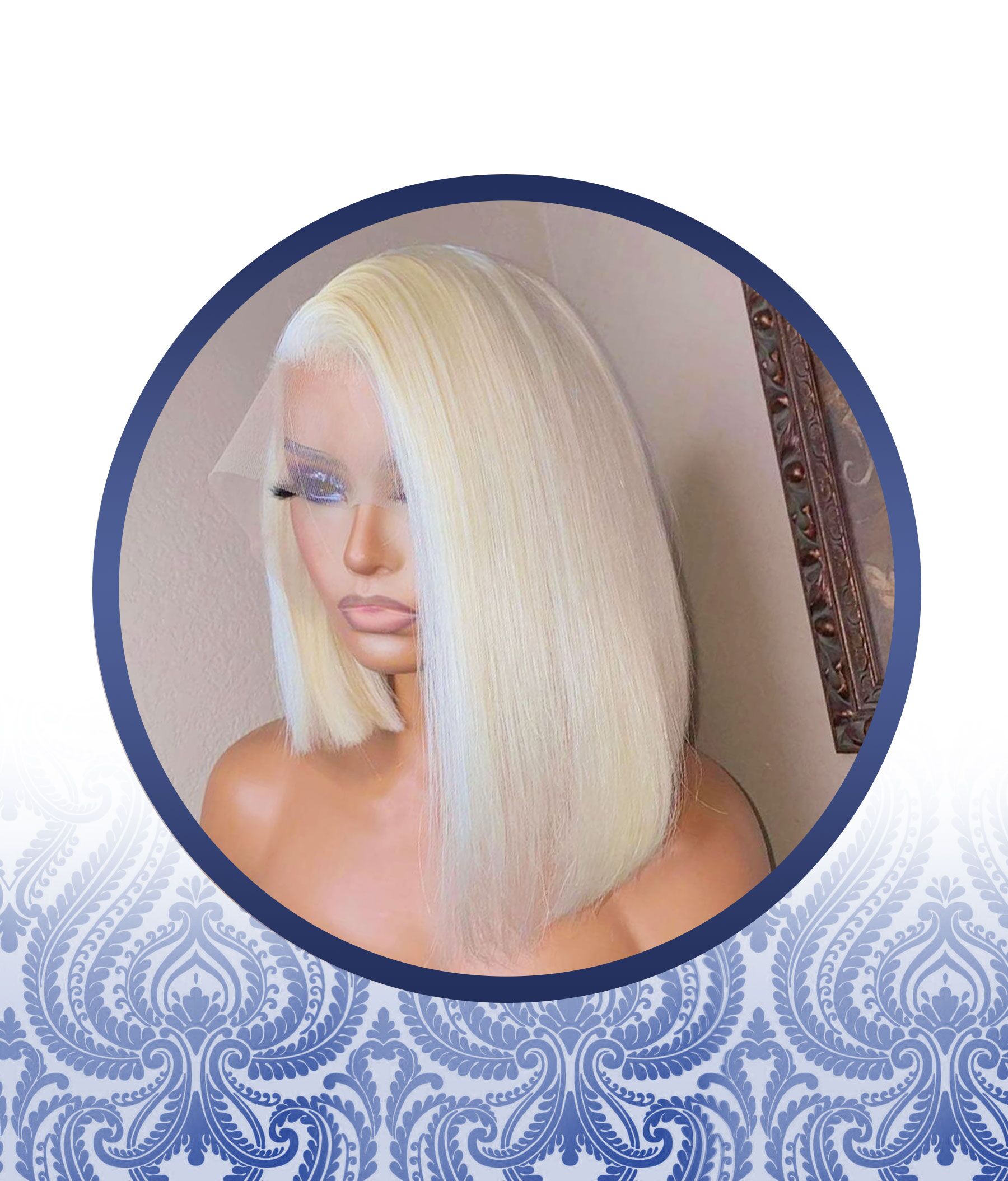 14" Platinum Lace Frontal Bob Wig - Image 2
