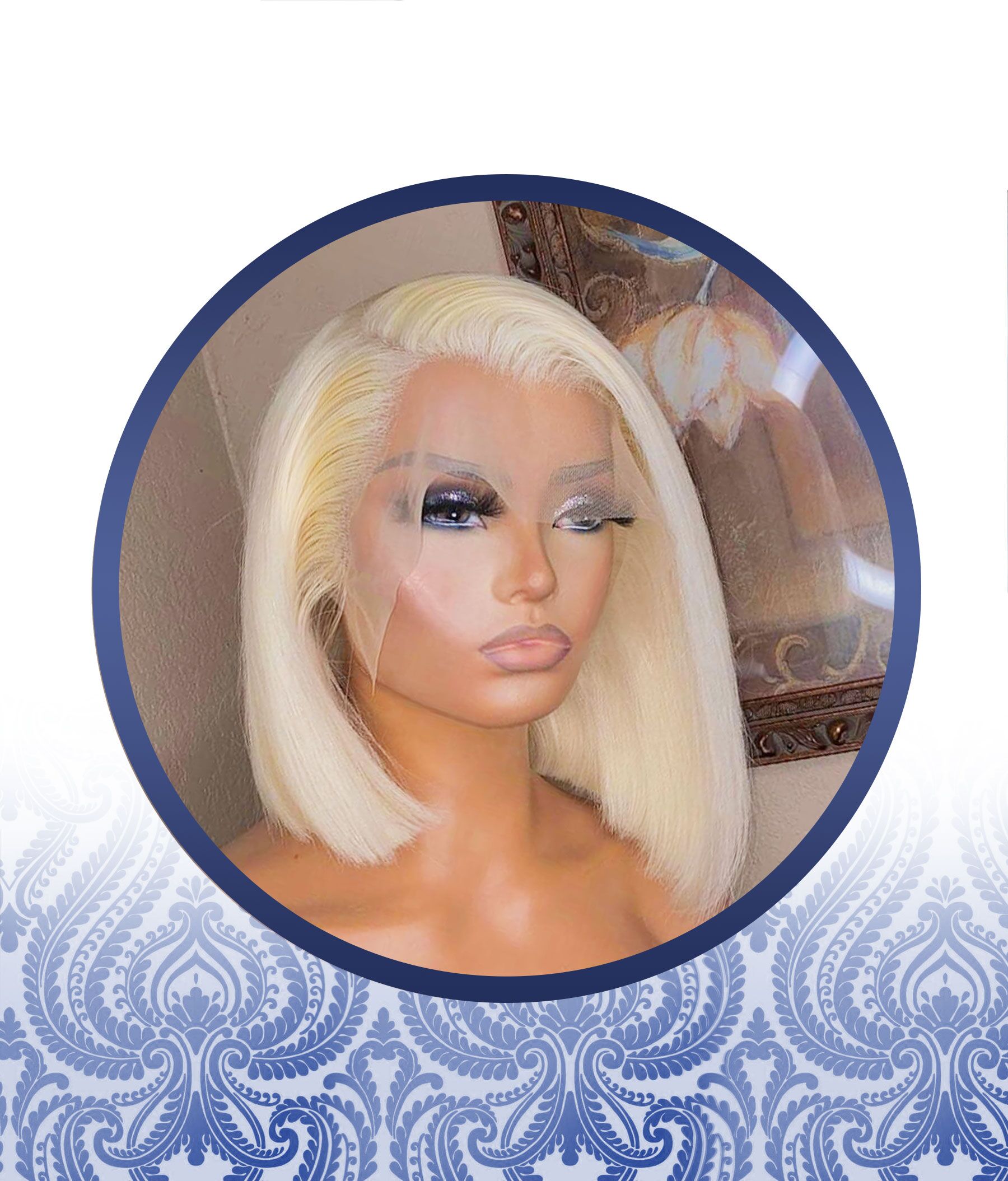 14" Platinum Lace Frontal Bob Wig - Image 3