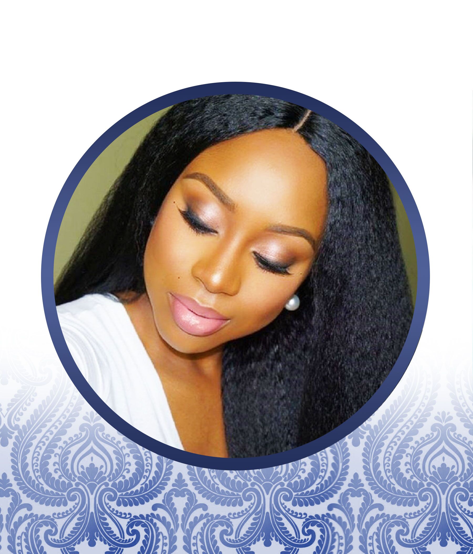 Kinky Straight Middle-Part Wig