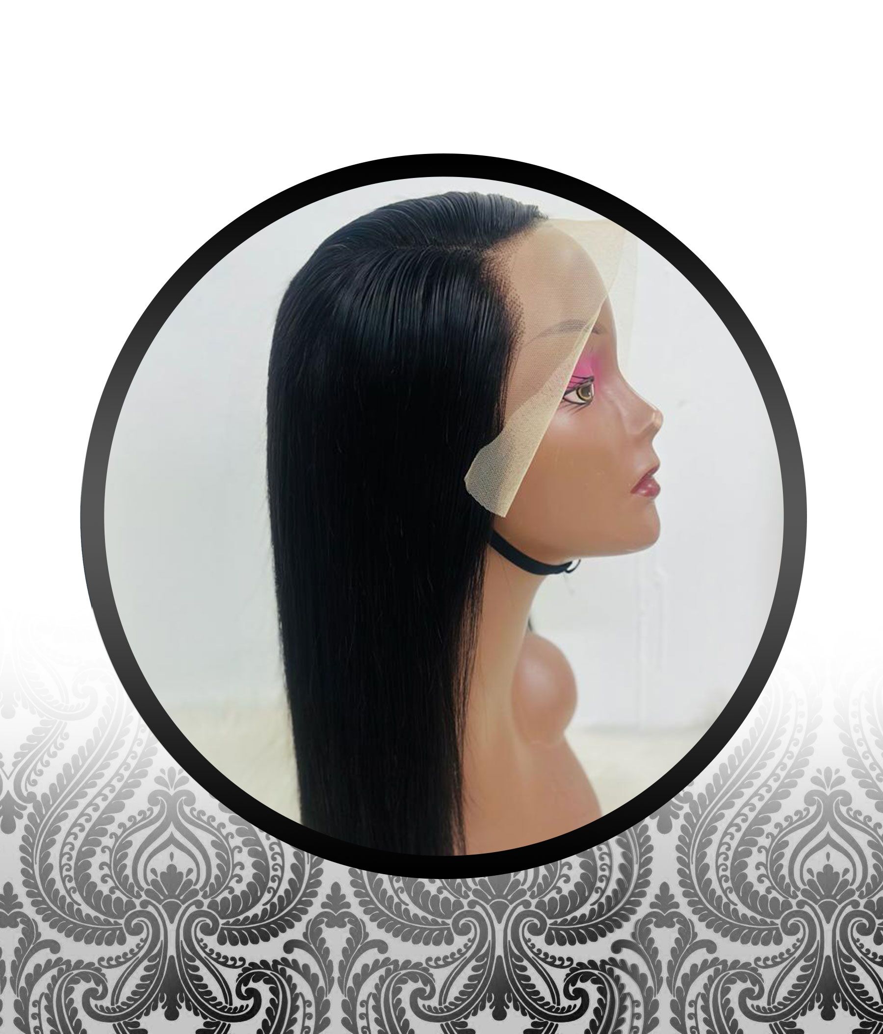 10" Human HairBlend Bone Straight Lace Frontal Wig - Image 2