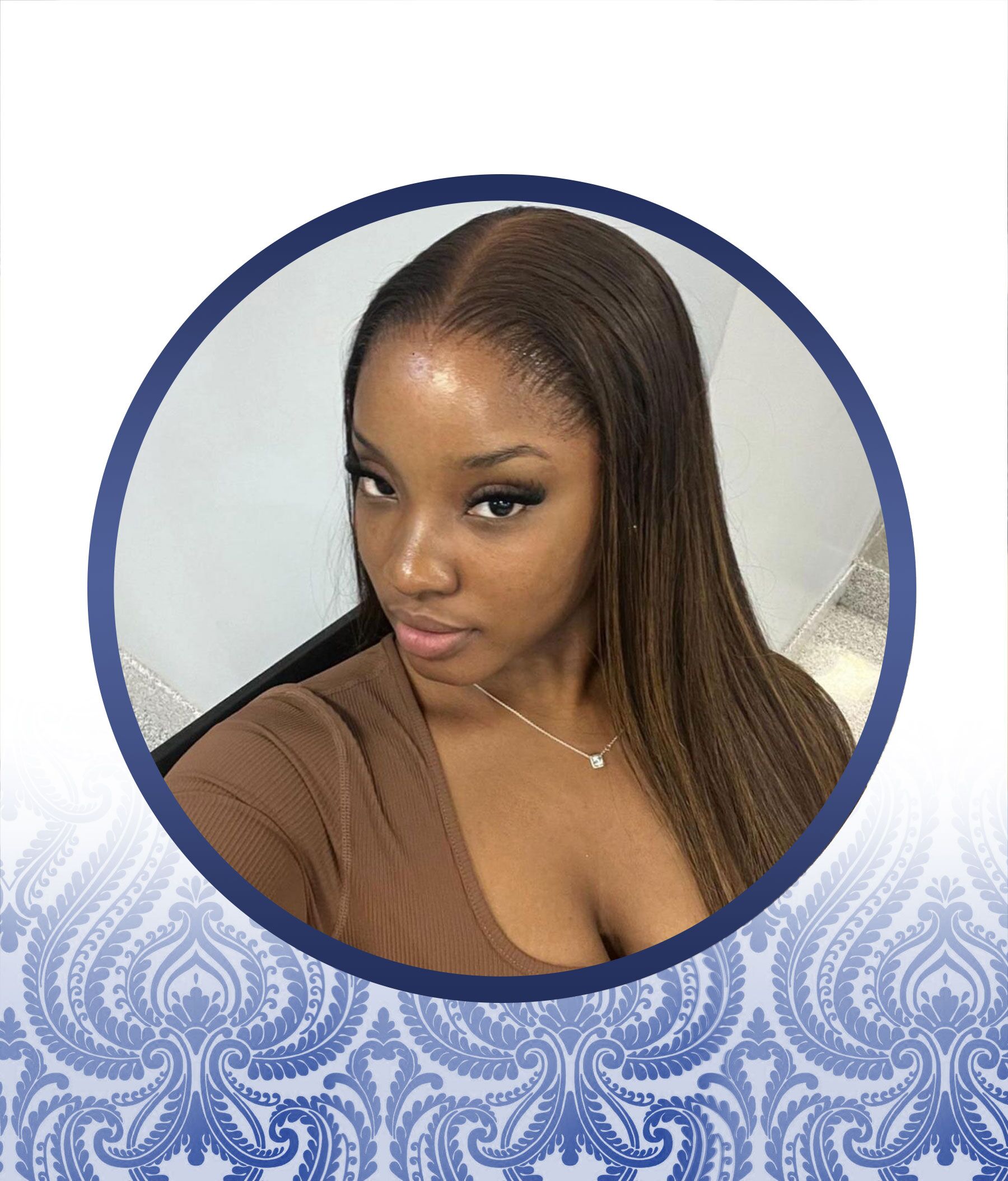 22 inch Glueless Chocolate Brown Peruvian Lace Frontal Wig