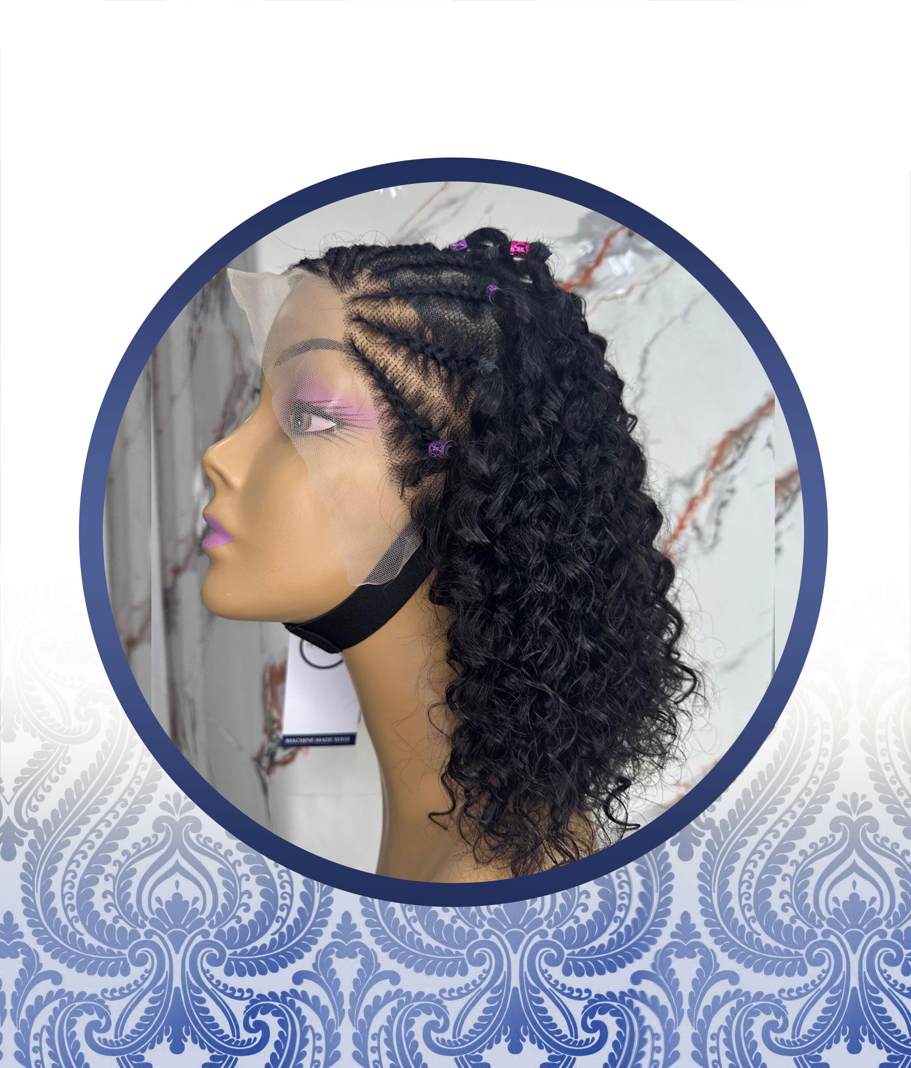 12" Braided Style Waterwave Frontal Wig - Image 2