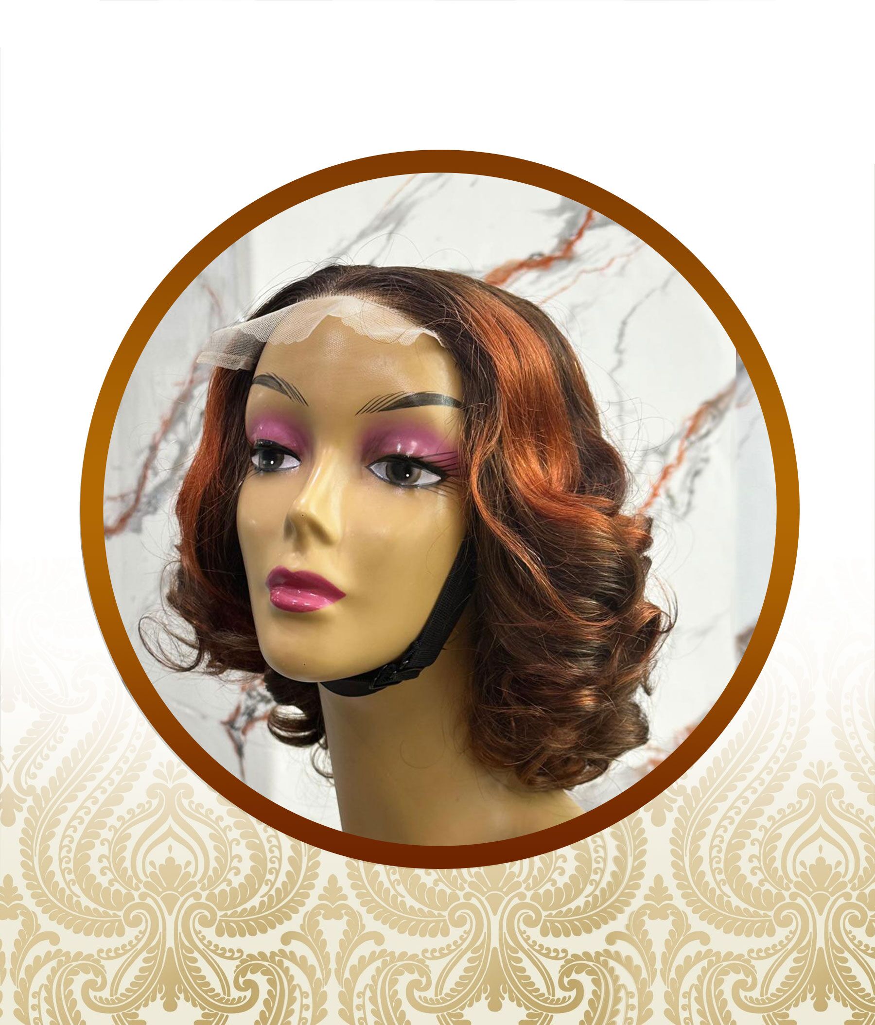 14″ 5×5 Glueless mixed highlighted Bouncy Body-Loose Wave Double-Drawn Unit