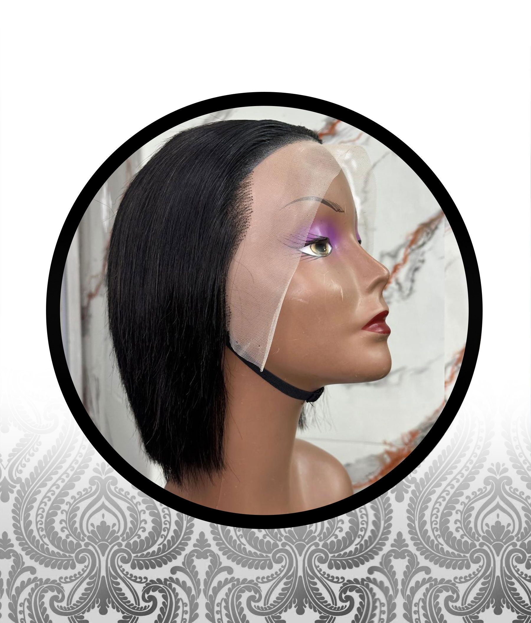 8″ Straight Human HairBlend Full Lace Frontal Wig - Image 2
