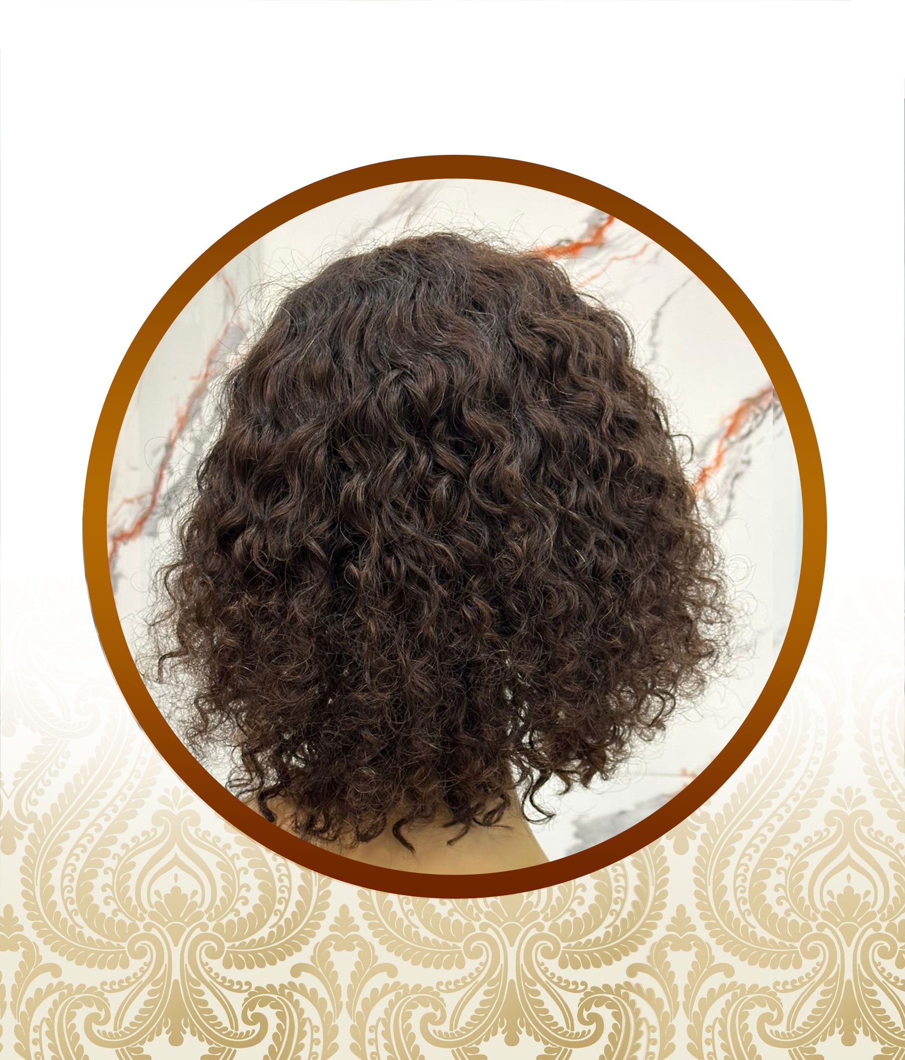 Double Drawn Chocolate Brown Glueless Curly Fringe Unit - Image 3
