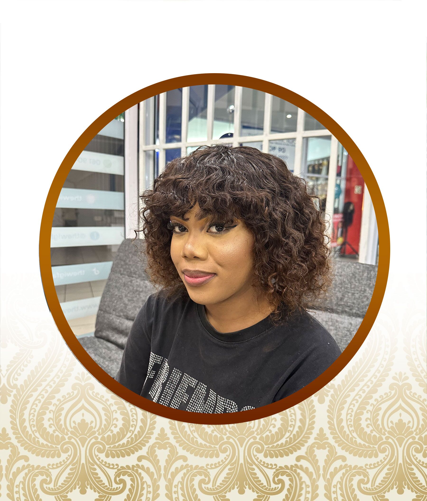 Double Drawn Chocolate Brown Glueless Curly Fringe Unit