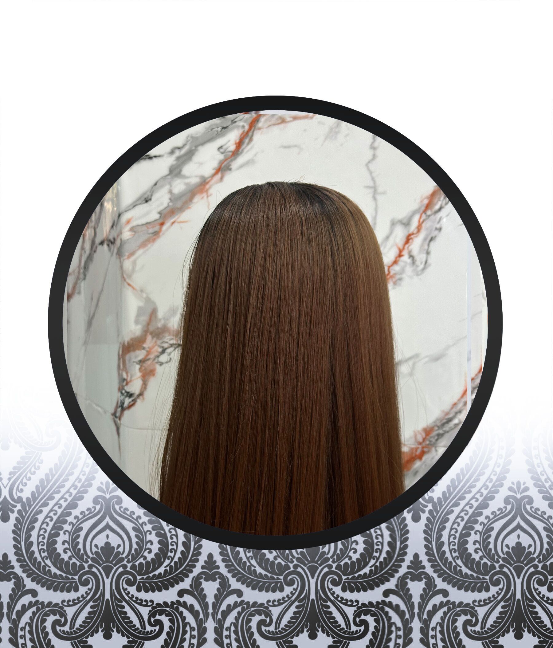 36″ Straight Ombre-Chocolate Brown Human HairBlend Glueless Lace Frontal - Image 2