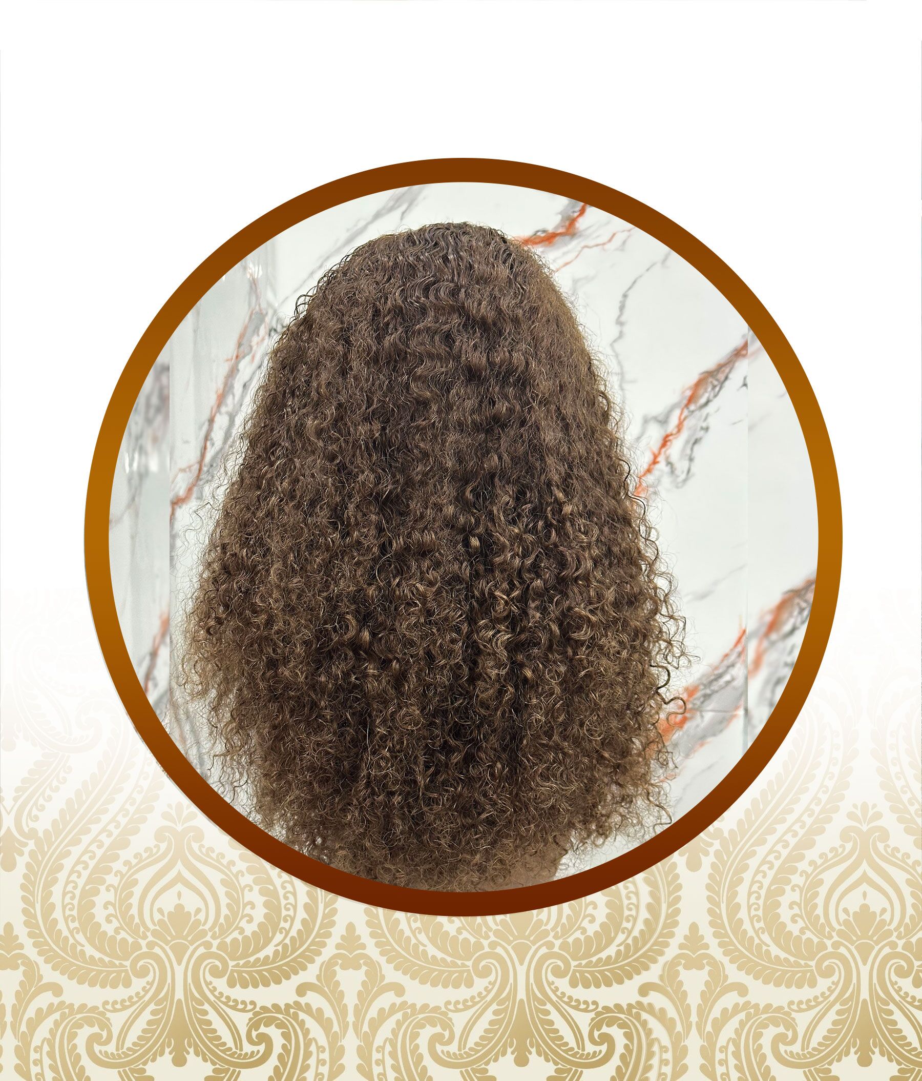 20" Chocolate Brown Exotic Mongolian Water Curl Double Drawn Frontal - Image 2