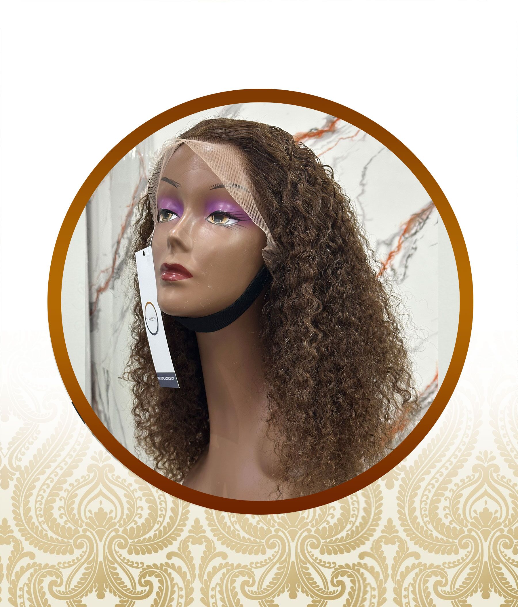 20" Chocolate Brown Exotic Mongolian Water Curl Double Drawn Frontal