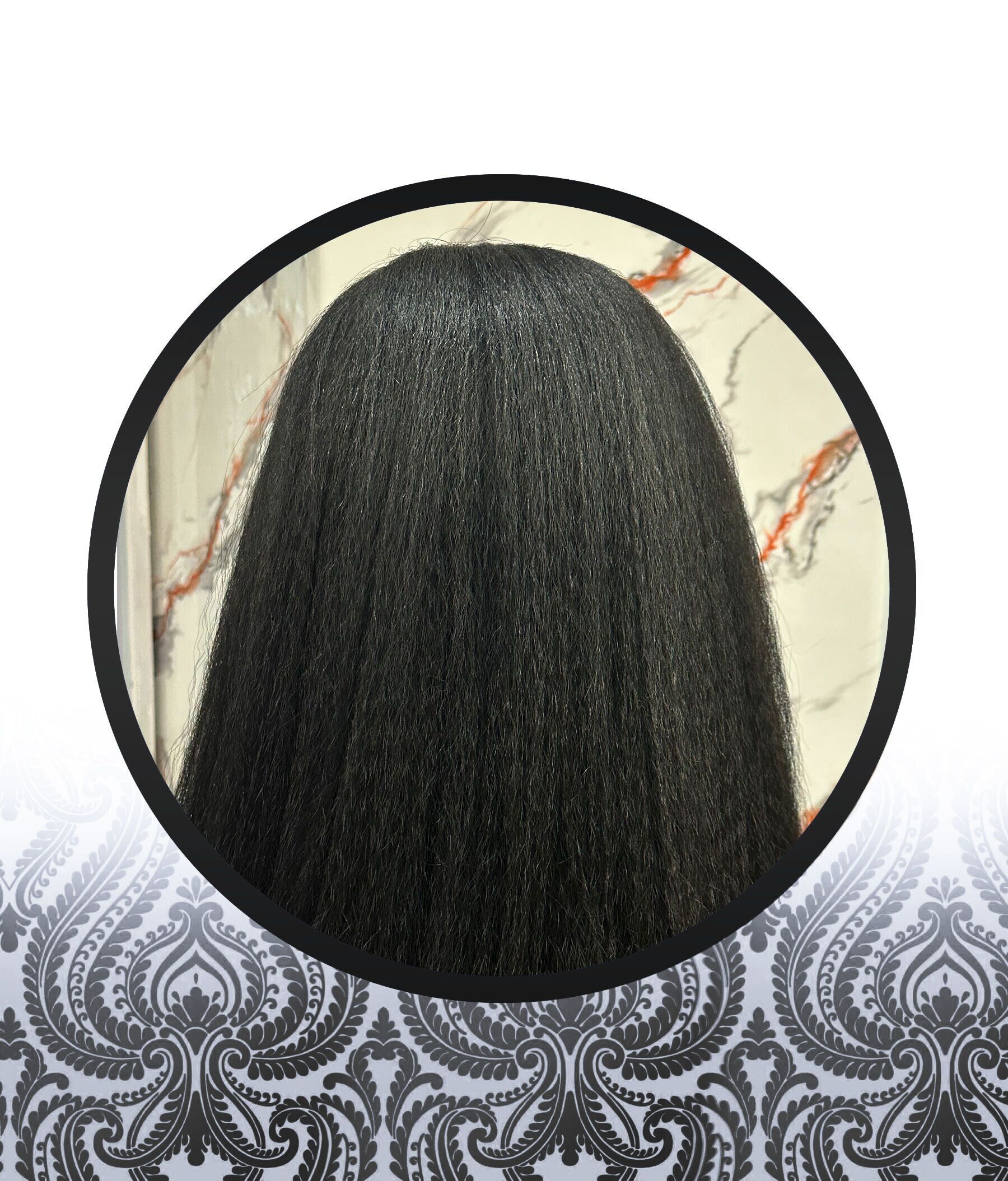 36″ Kinky Straight Human HairBlend Glueless Lace Frontal - Image 3