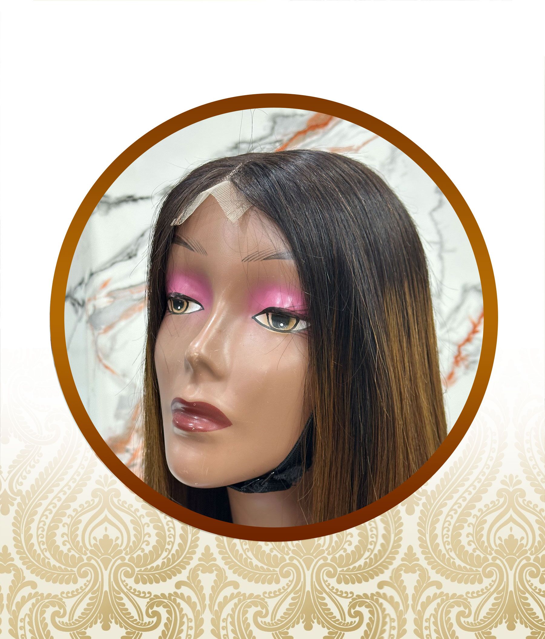 22" Glueless 2x6 ombre-chocolate brown vietnamese unit - Image 2