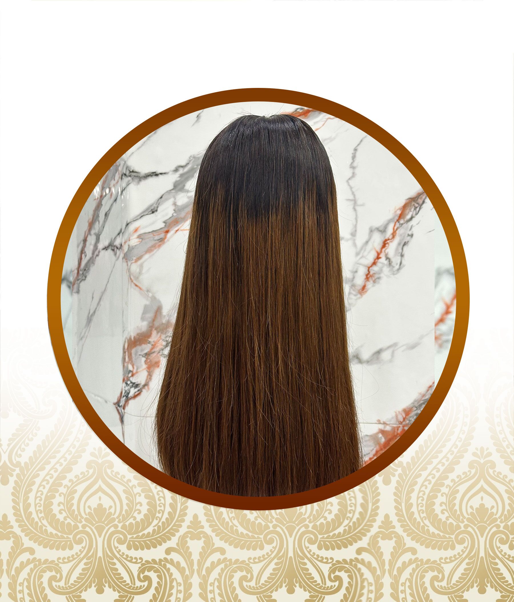 22" Glueless 2x6 ombre-chocolate brown vietnamese unit - Image 3