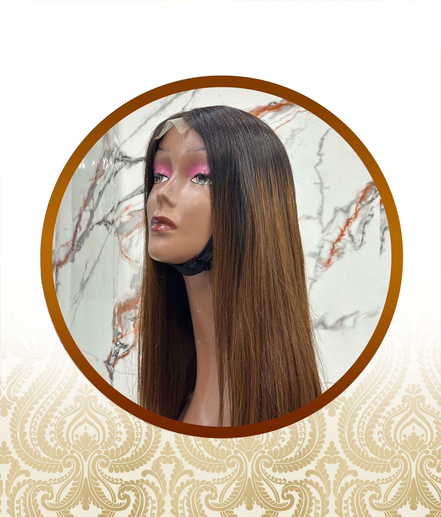 22" Glueless 2x6 ombre-chocolate brown vietnamese unit