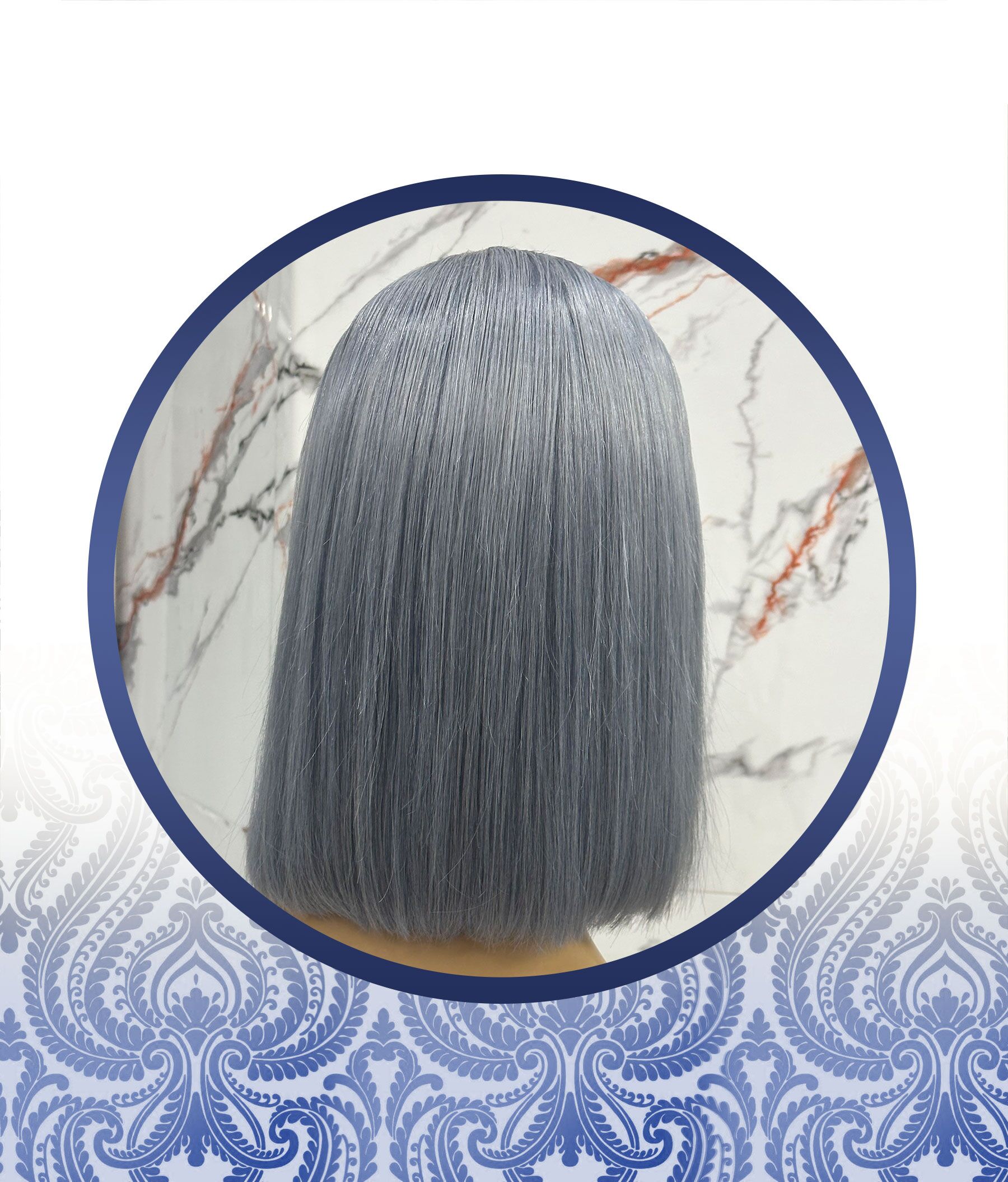 10” Silver Grey Lace Frontal Wig - Image 2