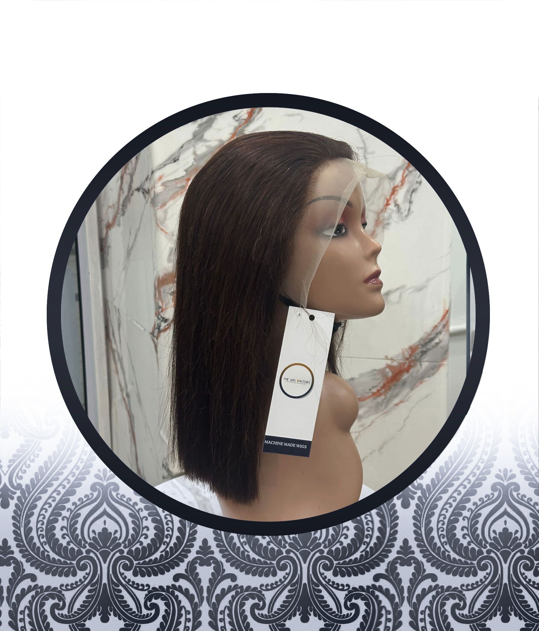12" Chocolate Brown Human Hairblend Glueless Frontal Wig