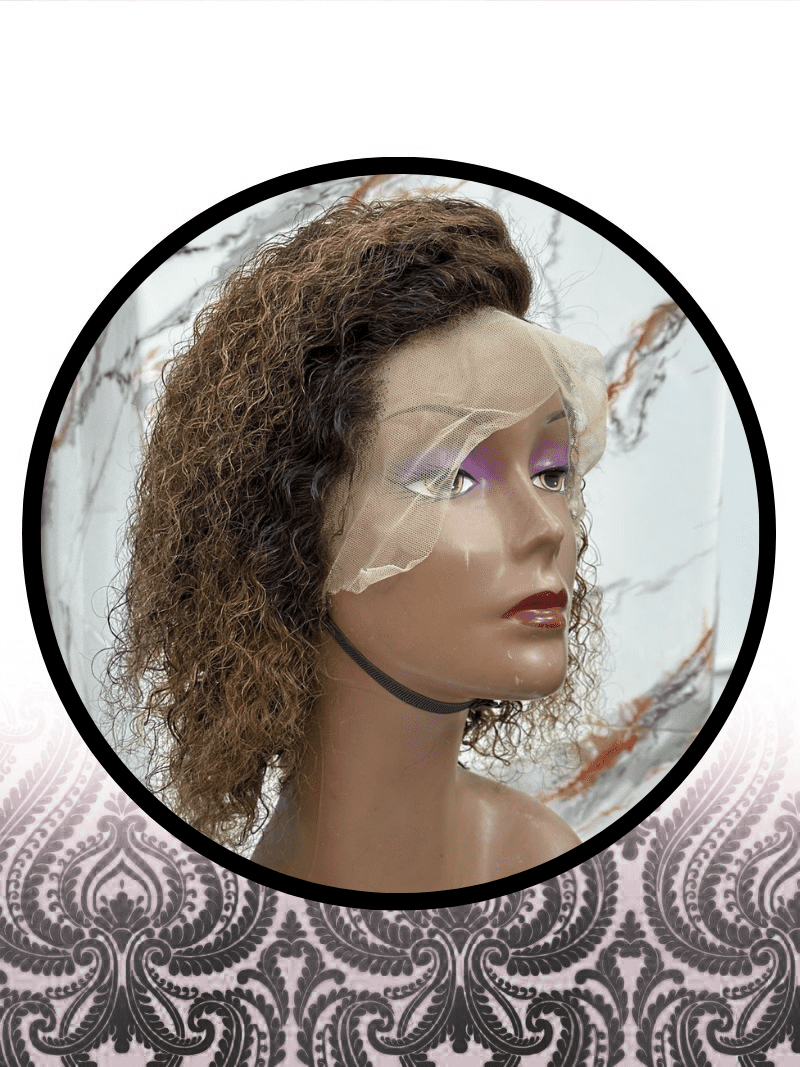 10" Malaysian Curl Highlighted Lace Frontal Grade10 Wig