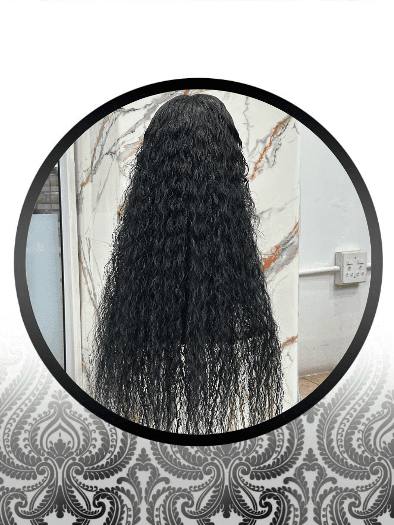 30″ Waterwave Human HairBlend Glueless Lace Frontal - Image 2