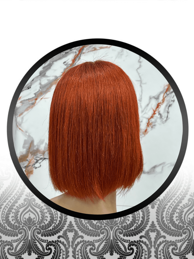 10" Straight Orange Lace Frontal Grade10 Wig - Image 2