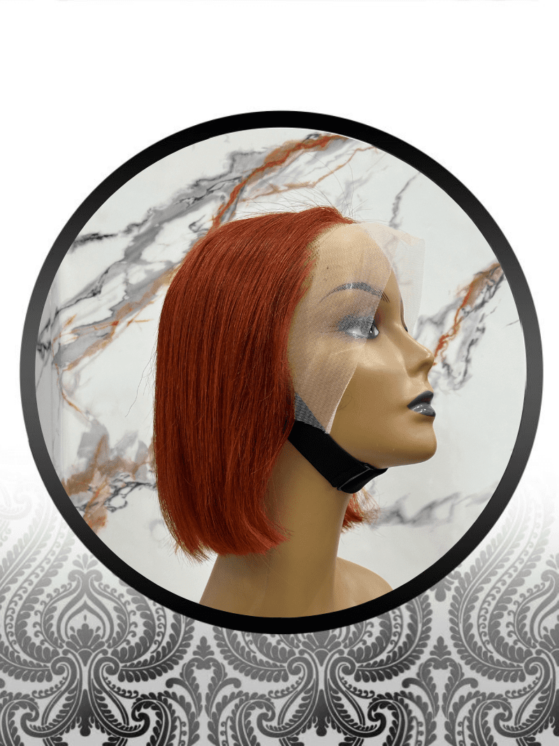10" Straight Orange Lace Frontal Grade10 Wig