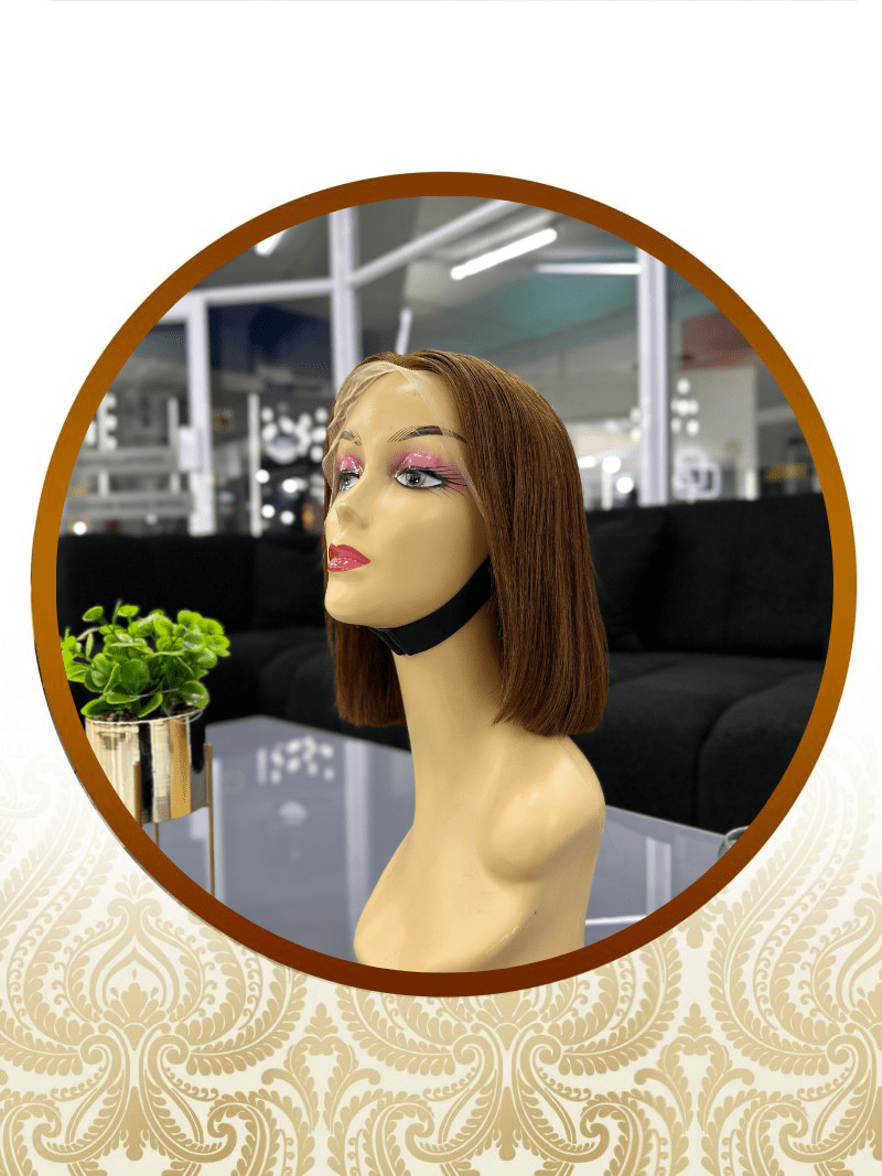 10" Super Single Drawn Brown 13x4 Frontal Lace Bob Unit