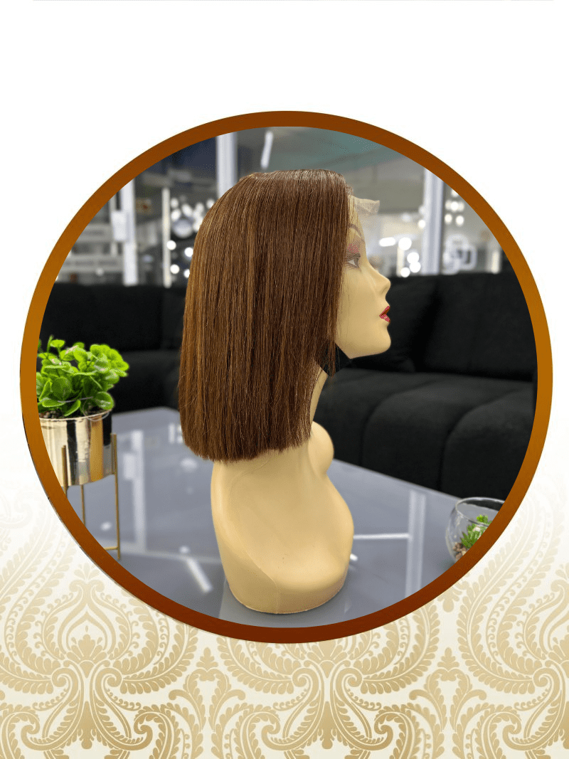 10" Super Single Drawn Brown 13x4 Frontal Lace Bob Unit - Image 4